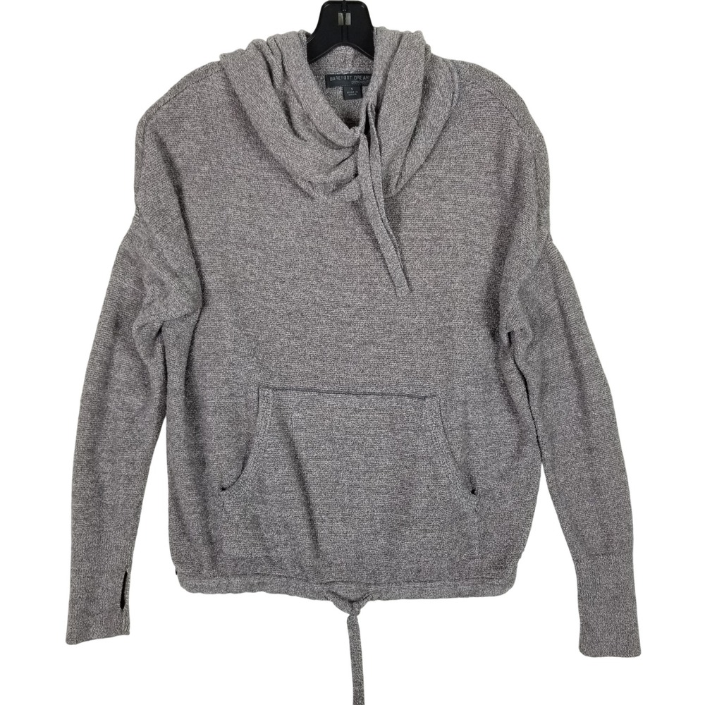 Barefoot Dreams Hoodie Women S Gray CozyChic Lite Cowl Neck Knit Pullover 906